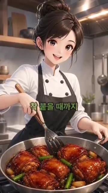 간장 양념에 닭고기와 청양고추를 넣고 중불에서 자작하게 졸여줍니다. — 단짠 닭간장 조림