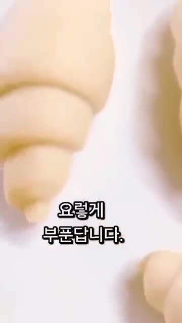 이렇게 부풀어 오릅니다. — 홈베이킹 에어프라이어 냉동생지 크로와상 만드는법