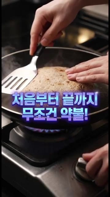 처음부터 끝까지 약불을 유지하는 것이 중요합니다. 가장자리를 살짝… — 밀가루 0g! 아랫배 쏙 들어가는 초간단 3재료 오트밀 피타브레드 레시피