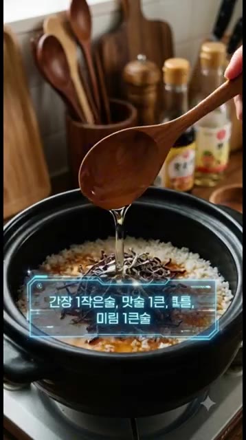진간장 1작은술, 맛술 1큰술, 미림 1큰술, 일본식 다시다 1/2… — 시오콘부 솥밥 레시피
