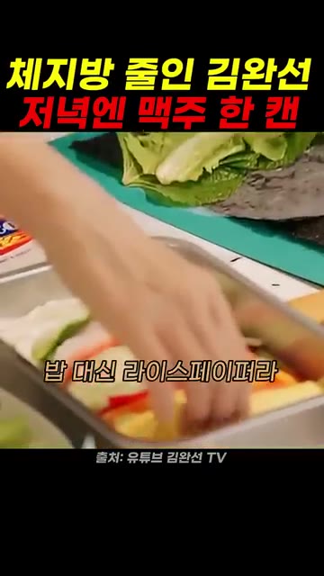 밥 대신 라이스페이퍼를 사용하여 탄수화물을 줄이고 채소로 배를 채운다. — 김완선 야채김말이 레시피