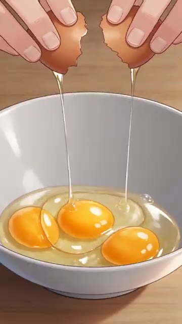 토마토는 큼직하게 썰고 달걀은 소금, 백후추를 넣고 풀어 준비한다. — 5분 완성! 중화풍 토마토 달걀볶음 덮밥