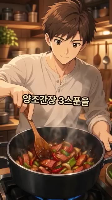 다진 마늘 1큰술, 썰어둔 대파 1대, 청양고추 1개, 설탕 0.5… — 스팸 순두부찌개
