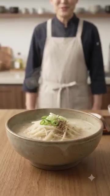 팬에 참기름 1큰술을 두르고 채 썬 무와 다진 마늘을 넣고 볶아줍니다. — 아침 속이 싹 풀리는 10분 완성 무채들깨국