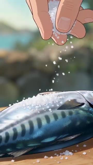 김에 참기름과 소금을 발라 약한 불에 구워 윤기를 낸다. — 고등어구이 레시피 🍃 참기름 바른 김에 싸 먹는 해남 숯불 봄 생선구이