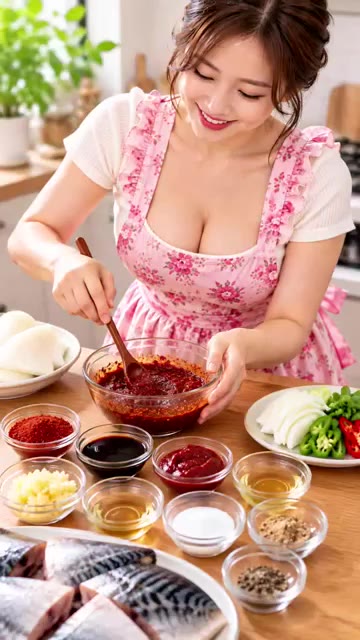 양파, 대파, 청양고추, 홍고추를 썰어 준비한다. — 칼칼한 고등어조림 레시피