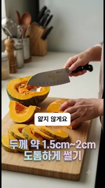 햇볕이 잘 드는 날, 채반에 썰어둔 호박을 겹치지 않게 널어 꾸덕꾸… — 쫀득달콤 늙은 호박말랭이 비법 🎃