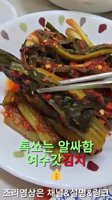 김치전을 집어 먹으며 맛을 음미한다. — 26년 가을 집밥일기: 호박돼지찌개, 아욱국, 여수갓김치, 김치전 등