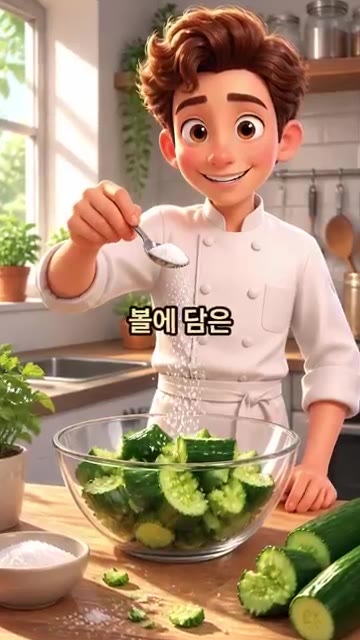 오이 2개를 칼로 긁어내고 지퍼백에 넣어 망치로 탕탕 두들겨 한입… — 오이탕탕이 레시피