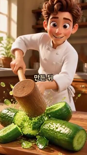 물기 짠 오이에 양념장을 부어 손으로 살살 버무려줍니다. 마지막으로… — 오이탕탕이 레시피