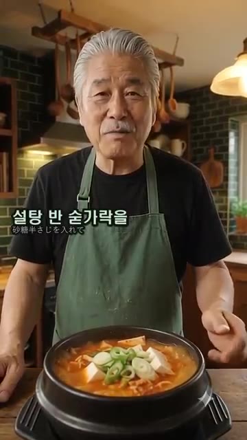 두부와 대파, 설탕 반 숟가락을 넣고 20분간 푹 끓여주세요. — 골목 찌개집 사장님 비법! 물부터 붓지 않는 진하고 얼큰한 김치찌개