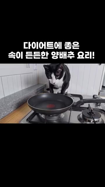 익힌 치즈와 고구마 위에 계란 2개를 깨뜨려 넣고 골고루 펴줍니다. — 다이어트에 좋은 속이 든든한 양배추 요리!