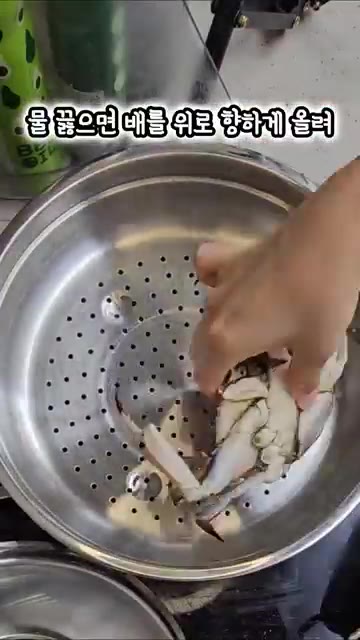 꽃게의 내장과 아가미를 제거하고 깨끗하게 세척한다. 칫솔을 이용해… — 암꽃게 찜 & 간장게장 레시피