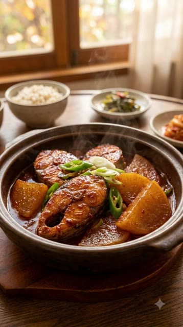 만든 양념장을 고등어 위에 붓고 뚜껑을 닫아 중불에서 15분간 끓인다. — 종이컵 계량으로 만드는 비린내 없는 고등어 무조림 레시피