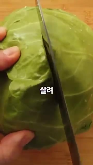 양배추를 4등분으로 잘라줍니다. — 양배추 통째로 녹여? 멜팅 양배추