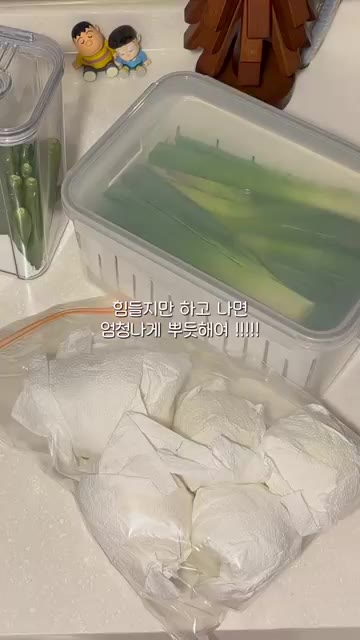 진공용기의 압축기로 공기를 빼주면 청양고추까지 정리 끝입니다. — 한 달도 거뜬한 야채 소분 방법