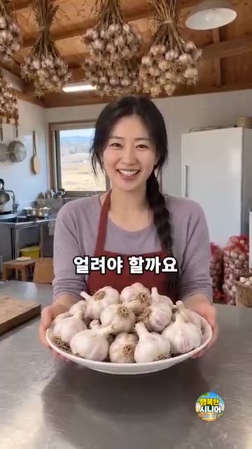 마늘을 까서 씻은 후 물기를 제거하고 곱게 다집니다. 다진 마늘을… — 마늘 냉장고에 통째로 넣지 마세요! 오래 두고 쓰는 시니어 살림 요리