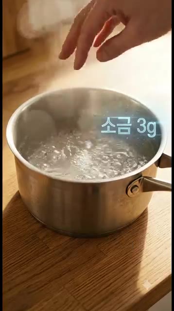 끓는 물에 소금 3g을 넣고 지리멸치를 넣어 딱 1분간 데친 후 건… — 쑥갓이 이렇게 맛있다고?! 쓴맛 싹 빼고 감칠맛 폭발하는 쑥갓지리멸치나물 비법