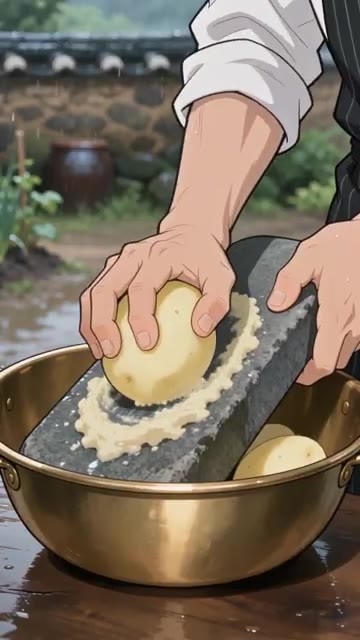 멸치와 다시마를 넣고 육수를 끓입니다. — 감자옹심이 레시피 🥔 감자만으로 빚어 끓이는 쫄깃한 옹심이