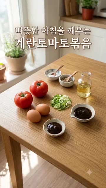 토마토 2개를 먹기 좋게 썰어준다. — 따뜻하고 부드럽게 아침을 깨우는, 계란토마토볶음
