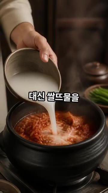 김치에서 물이 나올 때까지 볶아준다. 물 대신 쌀뜨물을 사용하면 찌… — 이것만 넣으면 식당 김치찌개 맛! 김치찌개