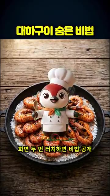 이렇게 하면 증기로 쪄지듯이 익어 속살이 탱글탱글해집니다. — 대하구이 맛집은 소금 위에 이걸 뿌려요🦐 (대하구이 맛있게 굽는법)