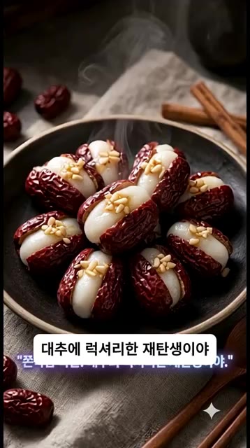 건대추를 물에 깨끗이 씻어 물기 없이 뽀득하게 썰어 준비합니다. — 쫀득함 폭발! 대추의 럭셔리한 대변신, 초간단 찹쌀 대추말이 떡 만들기