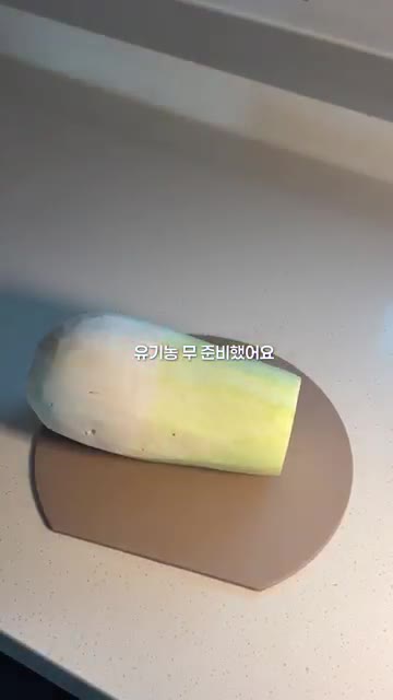무는 한 끼 분량만큼만 사용할 것이므로 조금만 썰어 4등분합니다. — 아기도 잘 먹는 고등어무조림 레시피