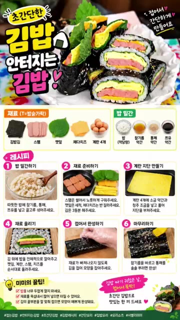 계란 2개에 소금 약간을 넣고 잘 풀어 지단을 부쳐 줍니다. — 초간단! 안 터지는 스팸 계란 김밥