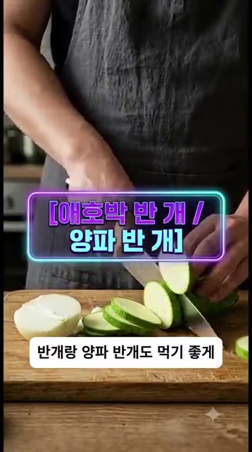 애호박 반 개와 양파 반 개도 먹기 좋게 썰어 준비한다. — 밥 두 공기 순삭! 실패 없는 맵칼한 오징어 두부두루치기 황금레시피