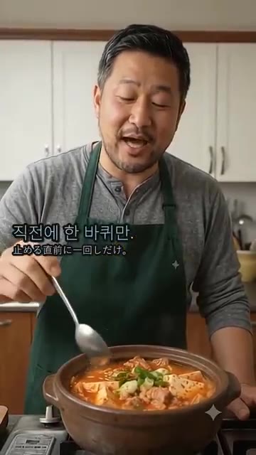 들기름은 향이 날아가지 않도록 불을 끄기 직전에 한 바퀴 둘러준다. — 묵은지 김치찌개 시큼하기만 했다면? 신맛 싹 잡고 감칠맛 폭발하는 황금 레시피