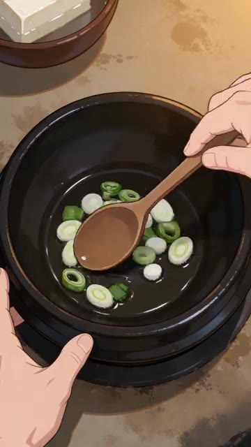 팬에 참기름 1큰술을 두르고 대파와 양파를 넣어 볶다가 고춧가루 2… — 순두부찌개 레시피 🔥 매콤하고 뜨끈한 뚝배기 순두부찌개 한 그릇 | Sundubu-jjigae (Soft Tofu Stew)
