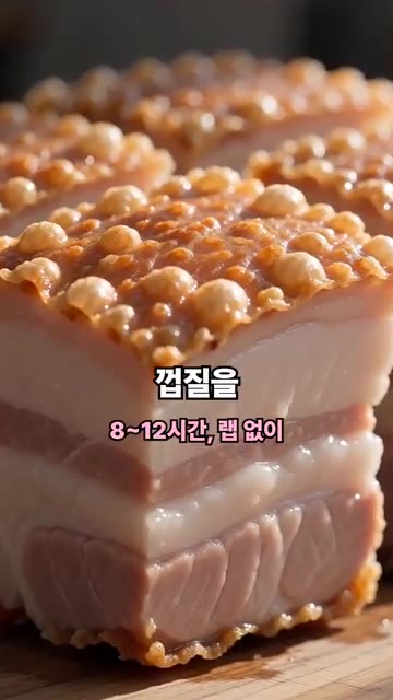 껍질이 마르도록 냉장고에서 하룻밤 재워줍니다. — 겉바속촉 크리스피 통삼겹 구이