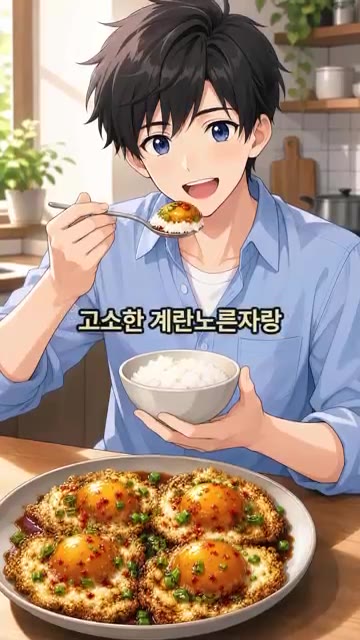 겉은 바삭하게 구운 뒤, 간장 양념을 자글자글 끼얹어주는 것이 속은… — 계란 삶지 말고 기름에 튀겨보세요! 겉바속촉 계란튀김조림 레시피