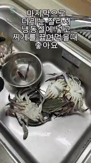 꽃게 다리는 잘라서 냉동 보관하면 찌개를 끓여 먹을 때 좋습니다. — 가을 제철 꽃게찜 레시피