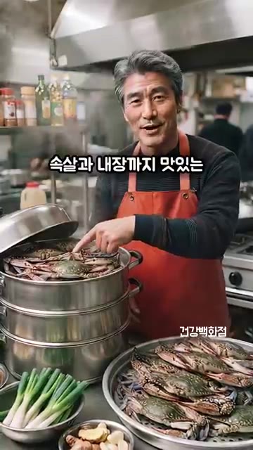 꽃게는 배가 위로 향하도록 그대로 쪄주세요. — 제철 꽃게 찔 때 이것 하나 깔아보세요! 비린내 없이 깔끔합니다!