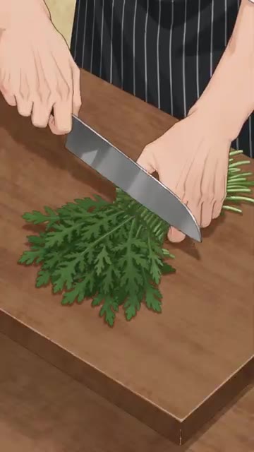 참나물을 씻어 뿌리를 자르고 4~5cm 길이로 썬다. — 참나물 오리엔탈 샐러드 아삭하게 무치는 법