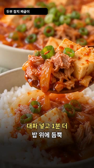 중약불에서 7~8분간 끓여줍니다. — 두부 참치 짜글이
