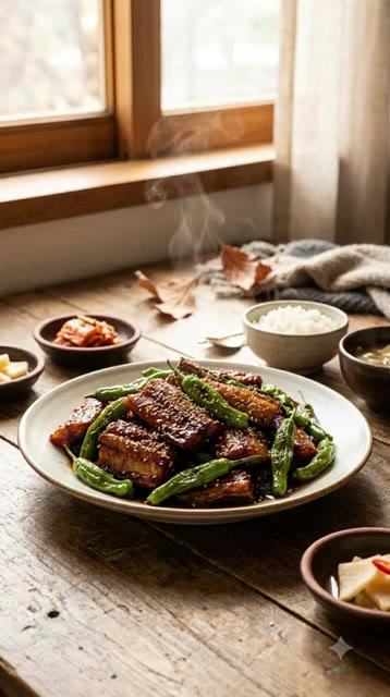 냄비에 묵은지와 앞다리살을 넣는다. — 식당 갈 필요 없는 돼지고기 묵은지찜 종이컵 황금비율!