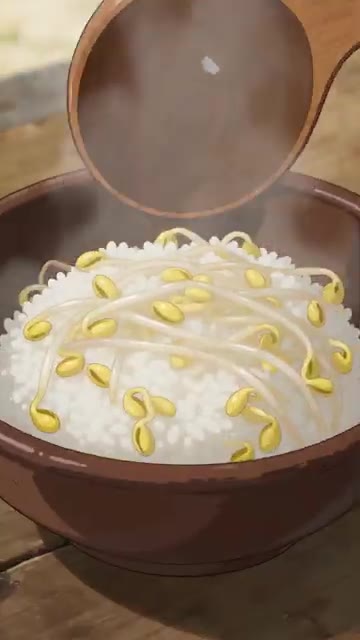 그릇에 담고 가운데에 양념장을 끼얹은 후 대파와 통깨를 올려 비벼… — 콩나물밥 레시피 🍚 아삭한 콩나물 올려 지은 밥에 양념장 비벼 먹는 법
