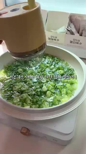 대파를 썰어 냄비에 넣고 물을 부어 끓인다. — 대파 편식한 남편이 대파 한 단을 한 끼에 순삭한 레시피