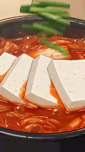 대파를 올리고 마늘과 양파로 간을 맞춰 자글자글 끓입니다. — 얼큰한 삼겹살 김치찌개 레시피