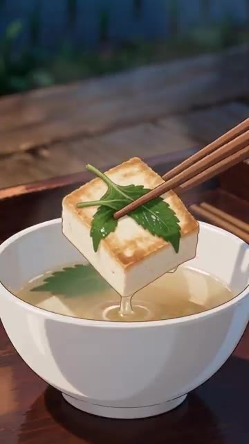 완성된 두부전골을 그릇에 담아 맛있게 즐깁니다. — 두부전골 레시피 🌕 맑은 육수에 두부를 지져 끓인 겨울 전골