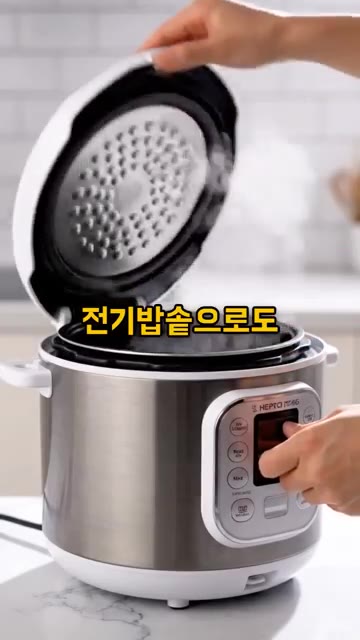 반죽을 밥솥에 붓고 만능찜 40분을 설정하여 익힙니다. — 전기밥솥으로 만드는 막걸리술빵 레시피