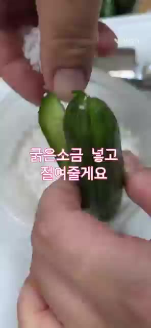 미니오이에 4등분으로 칼집을 내고 굵은소금을 넣어 절여줍니다. 칼집… — 미니 오이소박이 맛있게 만드는 방법