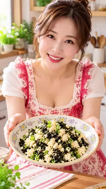 마지막으로 통깨 1큰술을 뿌려 한 번만 가볍게 섞어주면 고소한 김… — 김 두부 무침