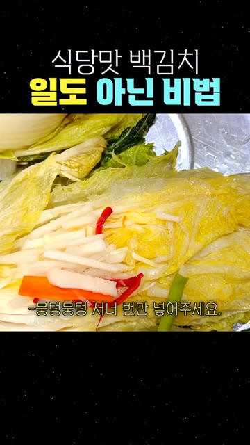 새우젓 국물, 생강, 설탕을 섞어 소를 만들고, 무와 쪽파, 홍고추… — 식당맛 백김치, 일도 아닌 비법