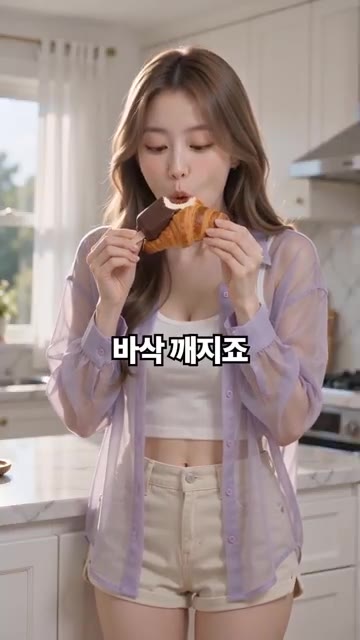 냉동실에 5분 정도 두면 초코 코팅이 바삭하게 부서집니다. — 크루아상 + 아이스크림 조합은 처음이지?
