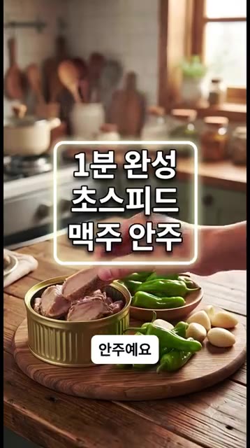 꽈리고추는 반으로 자르고, 통마늘은 칼등으로 눌러 으깬 뒤 반으로… — 골뱅이 무치지 말고 '볶아'보세요! 1분 완성 초간단 매콤버터 골뱅이볶음