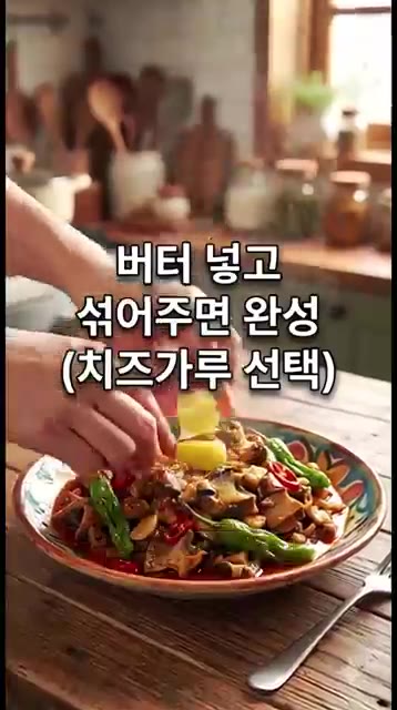 불을 끈 상태에서 버터 1조각을 넣고 잔열로 녹여가며 골뱅이와 잘… — 골뱅이 무치지 말고 '볶아'보세요! 1분 완성 초간단 매콤버터 골뱅이볶음